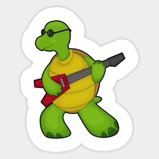 Turtle at Music with Guitar & Sunglasses Sticker